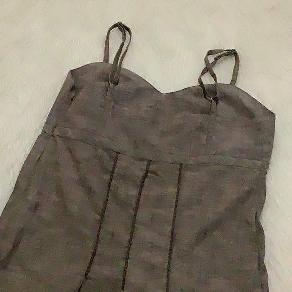 Matilda Jane women’s linen brown spaghetti strap pleated summer dress medium - Picture 7 of 7